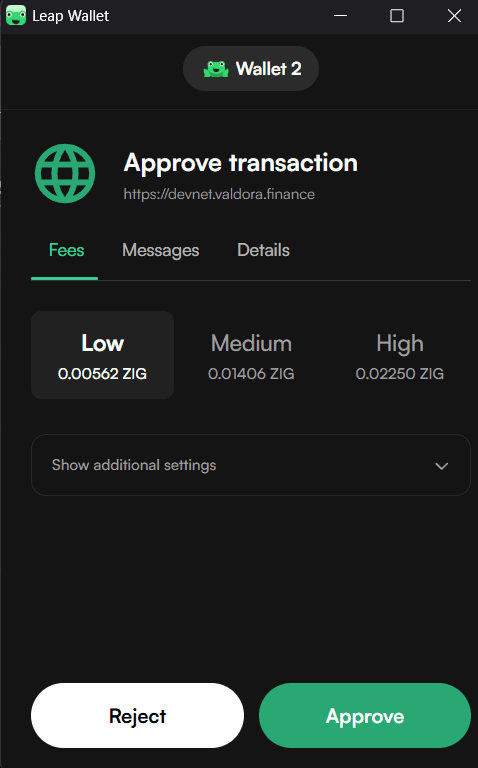 Approve stake transaction