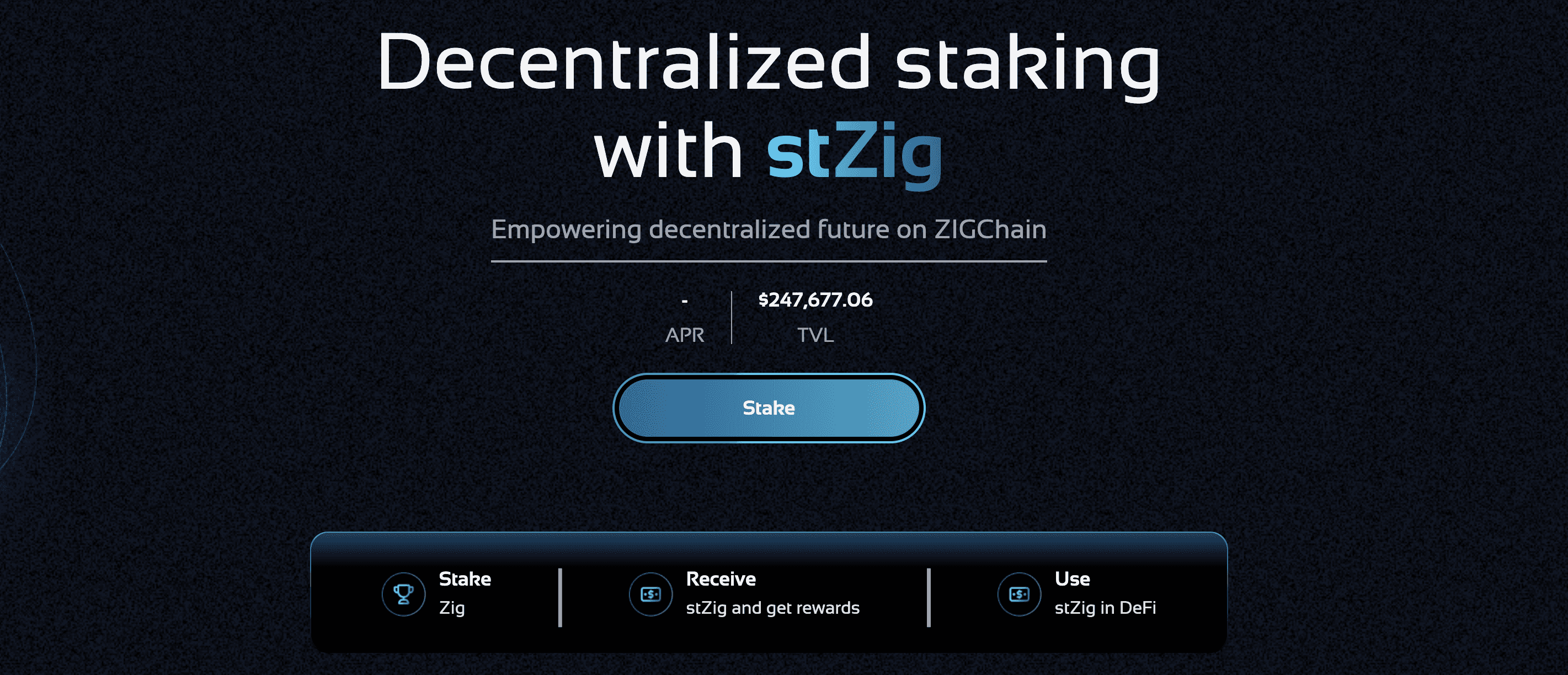 Valdora Finance — Decentralized staking with stZIG
